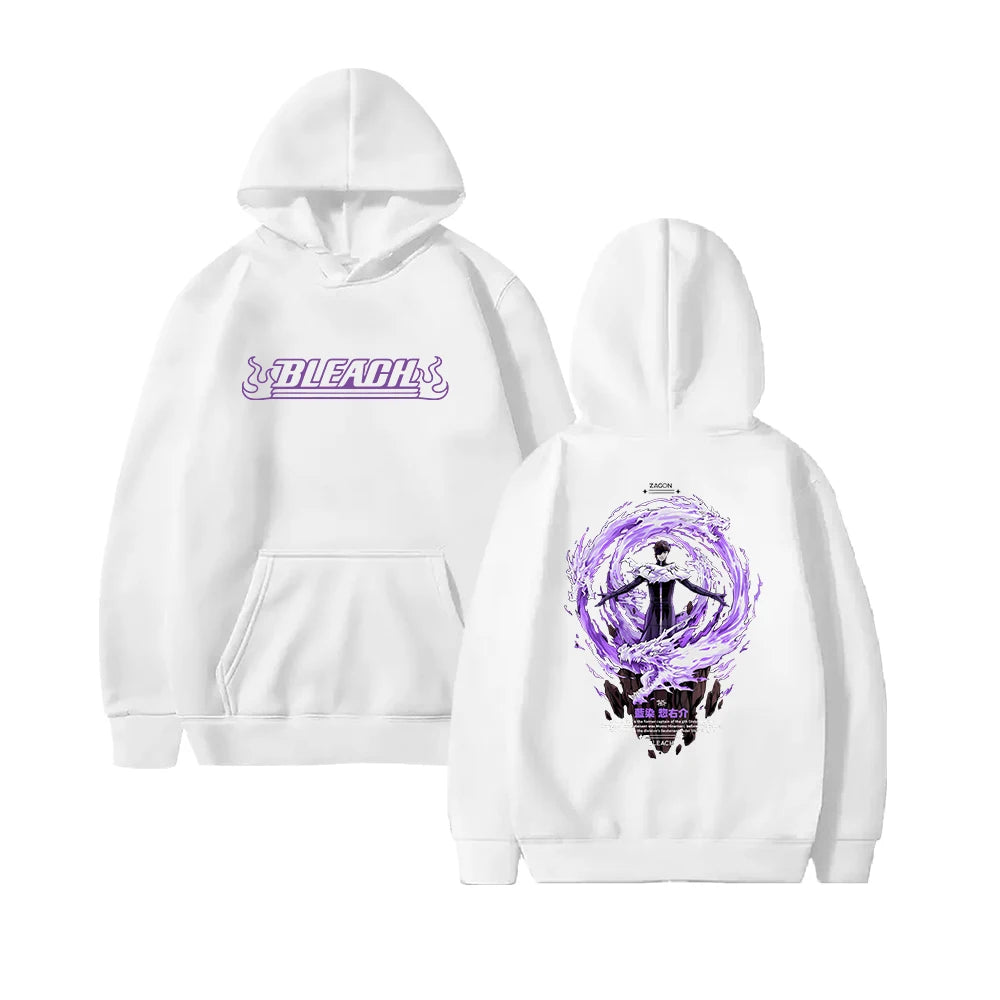 Aizen Sousuke BLEACH Graphic Hoodies Japanese Anime Print Hoodie Long Sleeve Feece Loose Hooded Sweatshirt  Men Women Clothing - ATFH