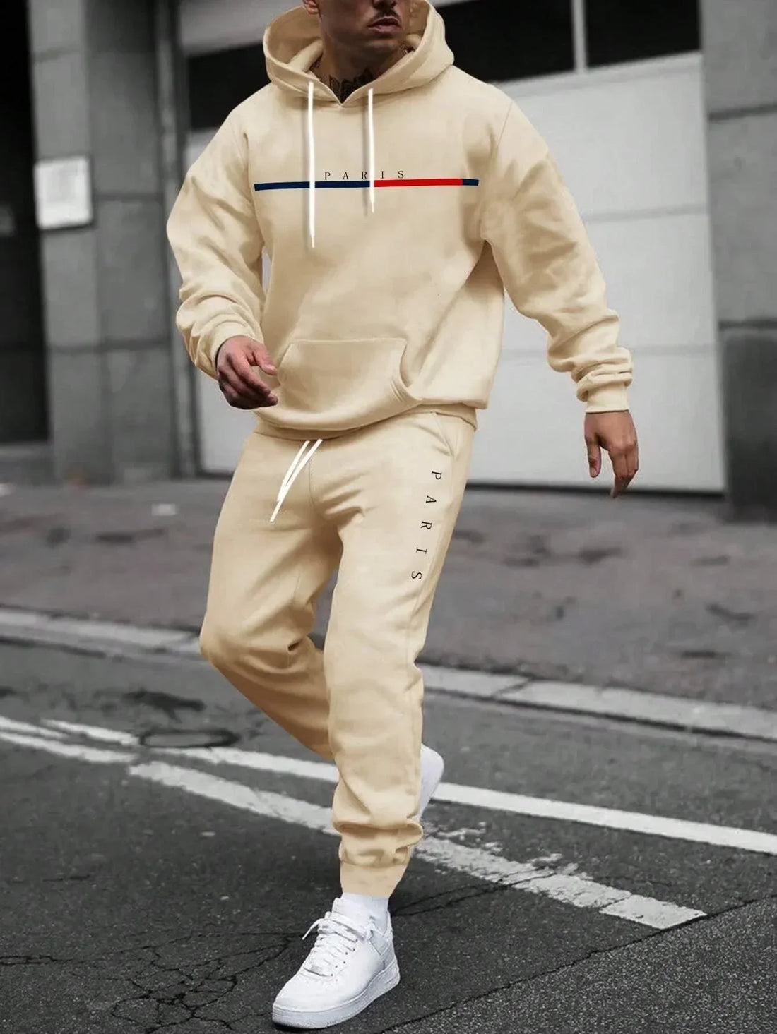 2026 Spring and autumn two-piece men's drawstring women's sports set hooded set quality comfortable casual pullover fashion - ATFH