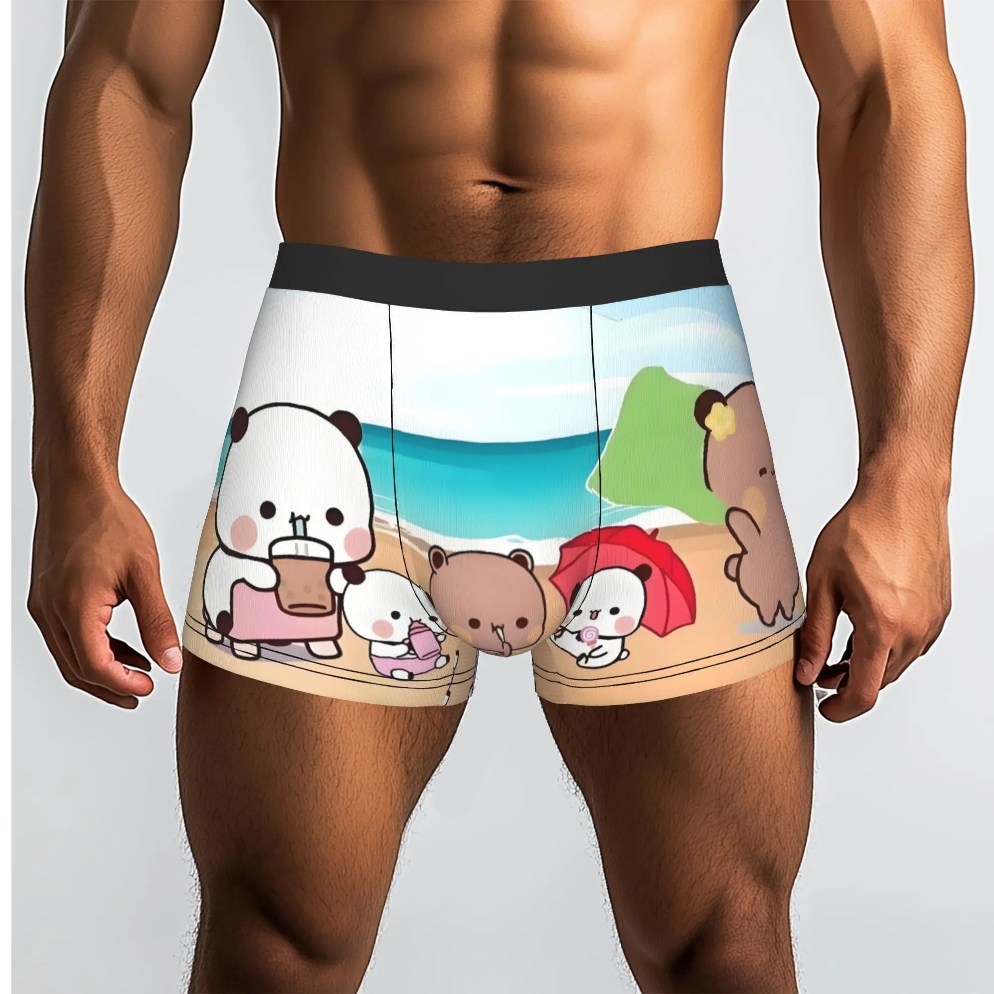 Anime Panda Bubu Dudu Peach And Goma  Boxers Shorts Men Bear Cartoon  Briefs Underwear Funny Underpants