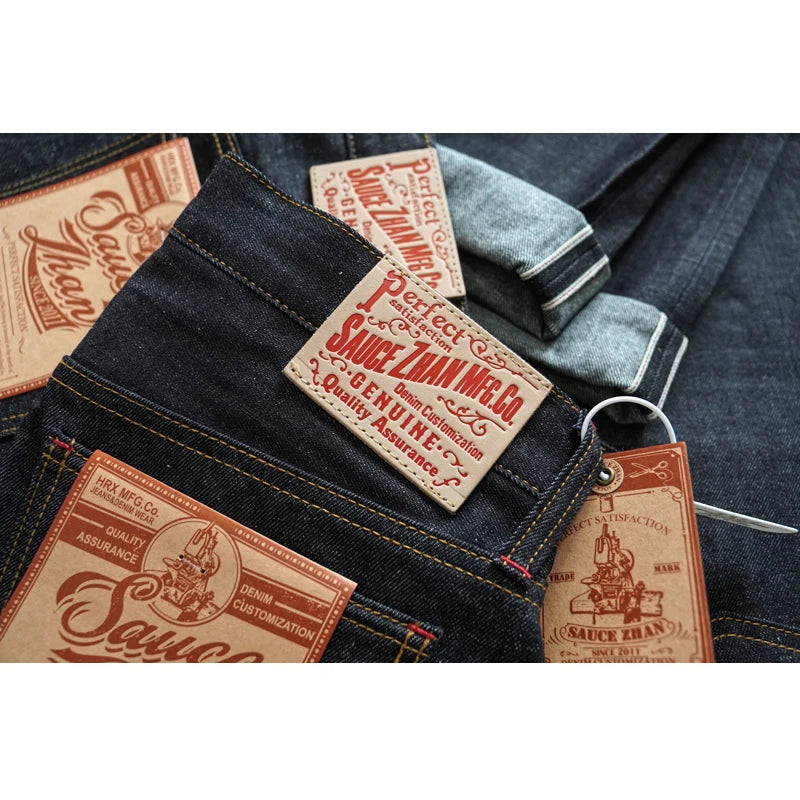 SAUCE ZHAN 344XX-10OZ Summer Sanforized Selvedge Denim Jeans Cotton-ramie Men's Jeans Loose Fit High Rise 10oz ATFH
