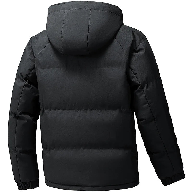 Men's Hooded Cotton-Padded Jacket Winter Trend Thickened Warm Bread Coat Cold-Proof Men's Outerwear