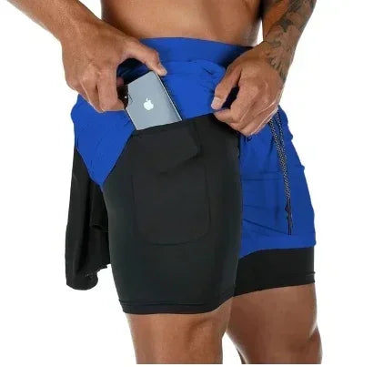 Summer Sports Versatile Double Layer Men's Shorts Everyday Casual Quick-drying Sports Shorts Men