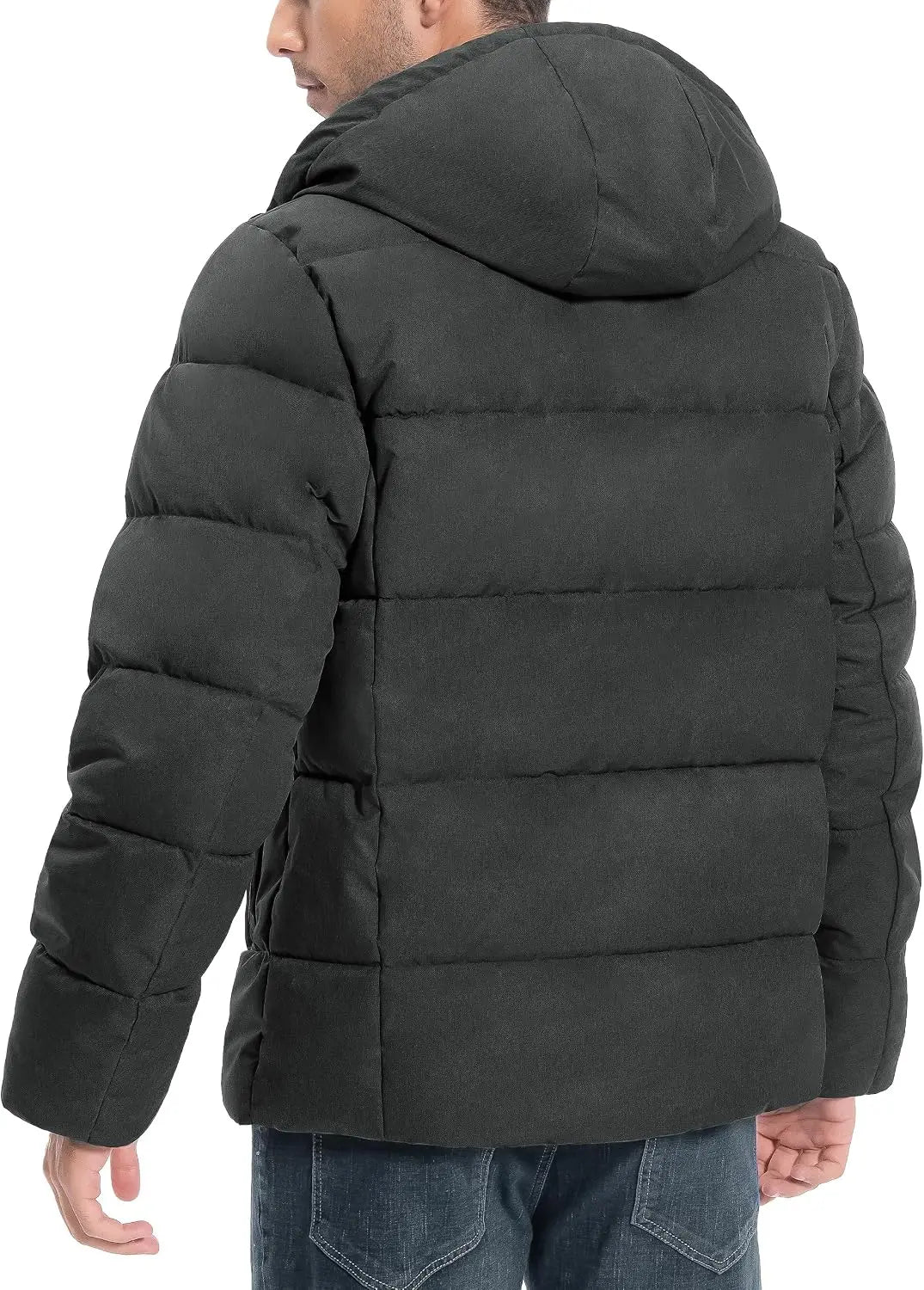 Pioneer Camp Mens Winter Coat Warm Winter Puffer Jacket Waterproof Thicken Insulated Windproof Hooded Down Quilted Coat