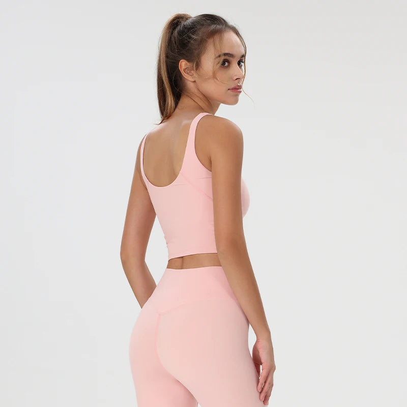 Women Yoga Vest Workout Pilates Activewear Tops Running Gym Pretty Workout Clothes Sports Bras Active Wear Female Camisole Bra - ATFH