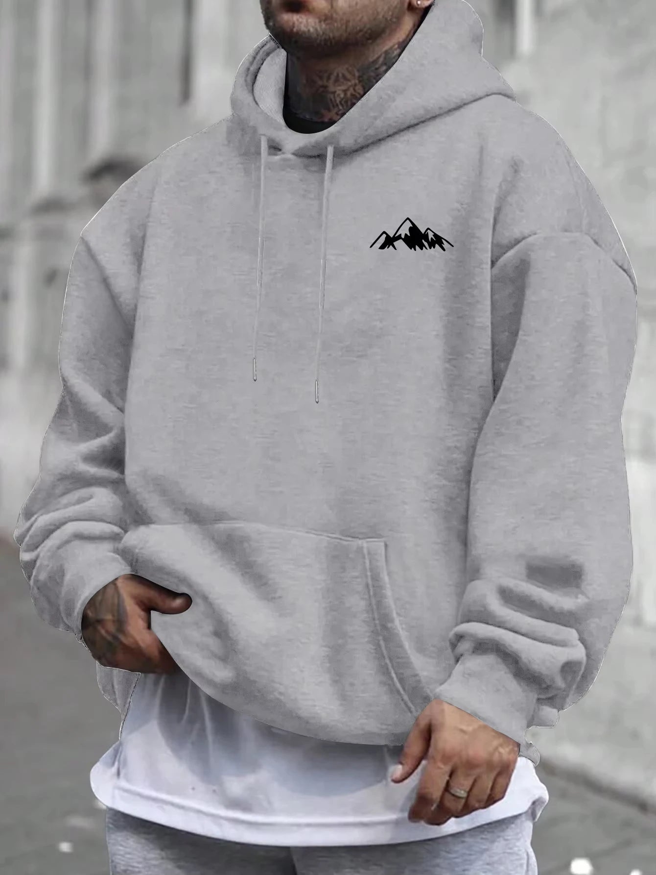 Men'S Casual Pink Hoodie with Fleece Lining Stylish Graphic Long Sleeve Regular Fit Casual Wear Hoodie Front Blend Hoodie - ATFH