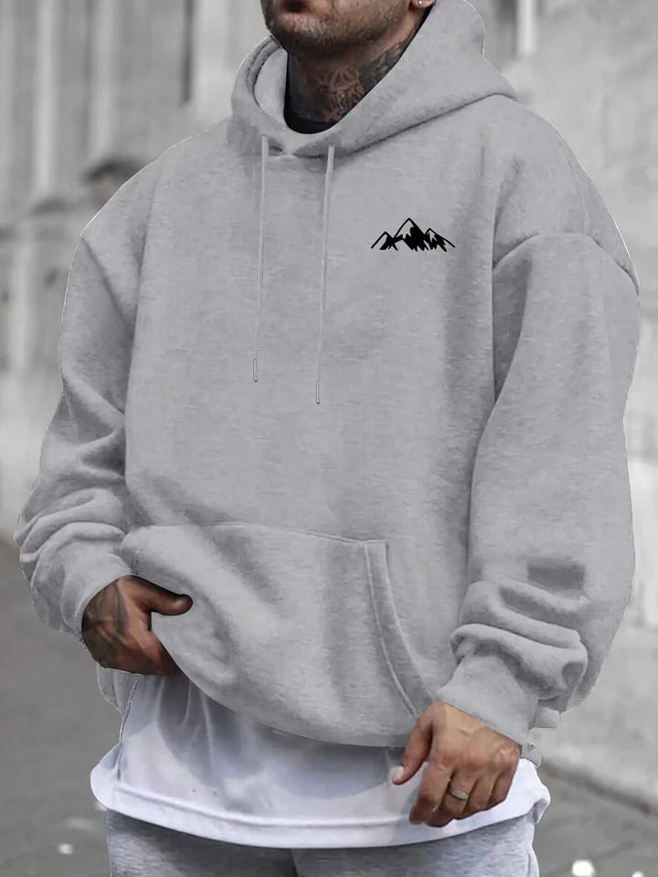 Men'S Casual Pink Hoodie with Fleece Lining Stylish Graphic Long Sleeve Regular Fit Casual Wear Hoodie Front Blend Hoodie - ATFH