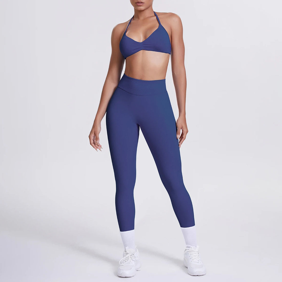 Women 2pcs Patchwork Sport Yoga Suit Training Sleeveless Sport Gym Tops Tummy Control Slimming Booty Leggings Yoga Suit Sports - ATFH