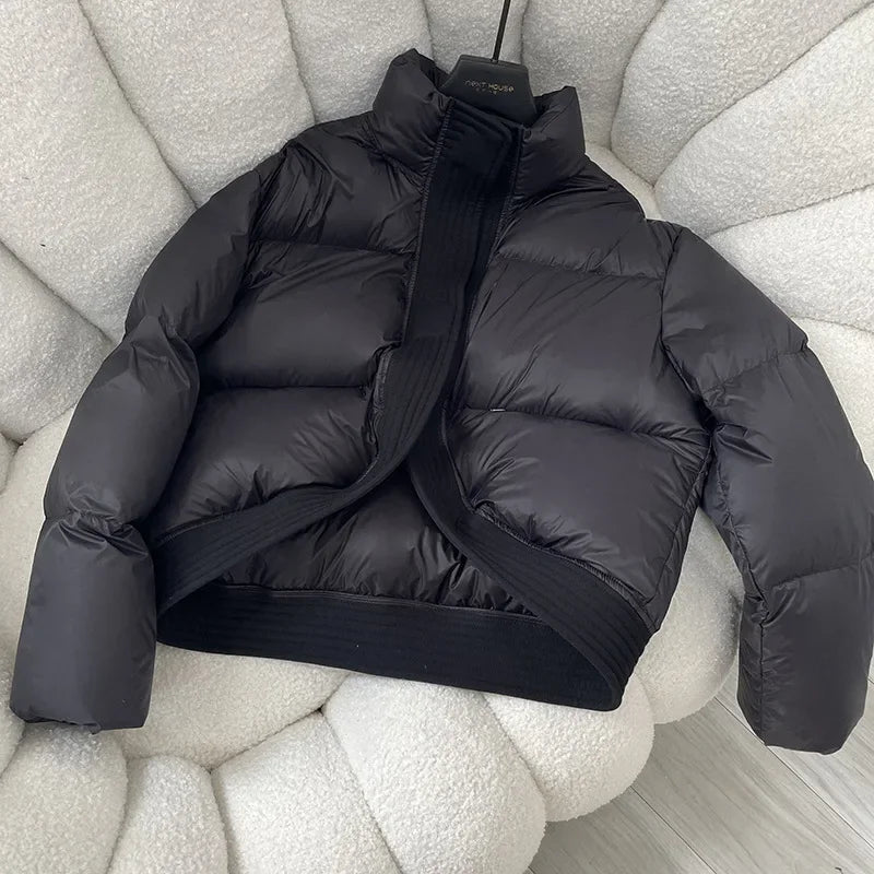 2023 Winter Down Cotton Jacket Women Parka Puffer Jacket Long Sleeve High Waist Coat Y2k Thickened Warm Coat women clothes ATFH