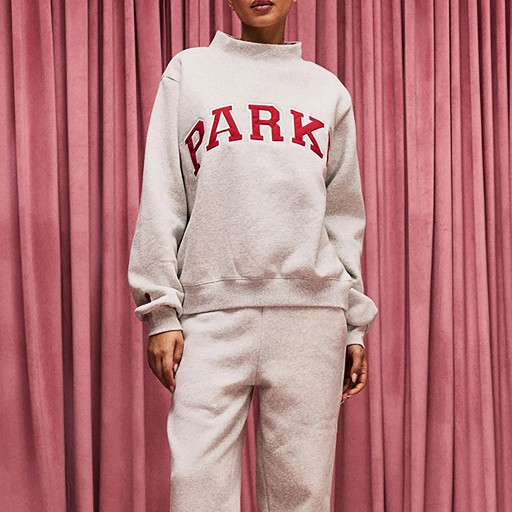 Rowan AAPK-Y046-1 Women O-Neck Long Sleeve Female Pullover Letter Love Embroidery Sweatshirts Vintage Casual Sport Lady Top 2026 - ATFH