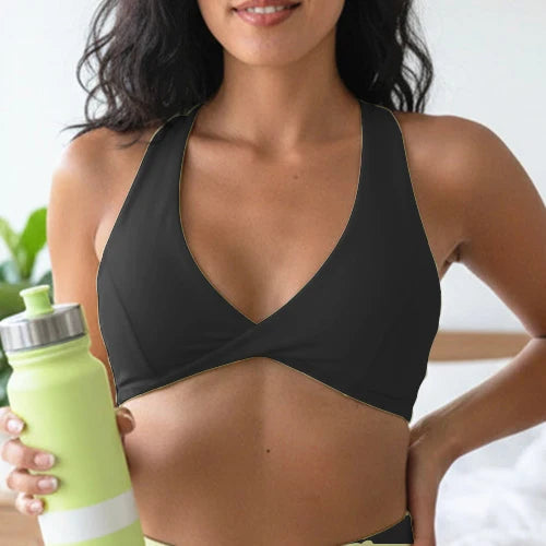 Women's Twist Cross Sports Yoga Bra Hollow Out Back Top Push Up Fitness Bra Gym Workout Athletic Top Bralette Active Wear XP159 - ATFH