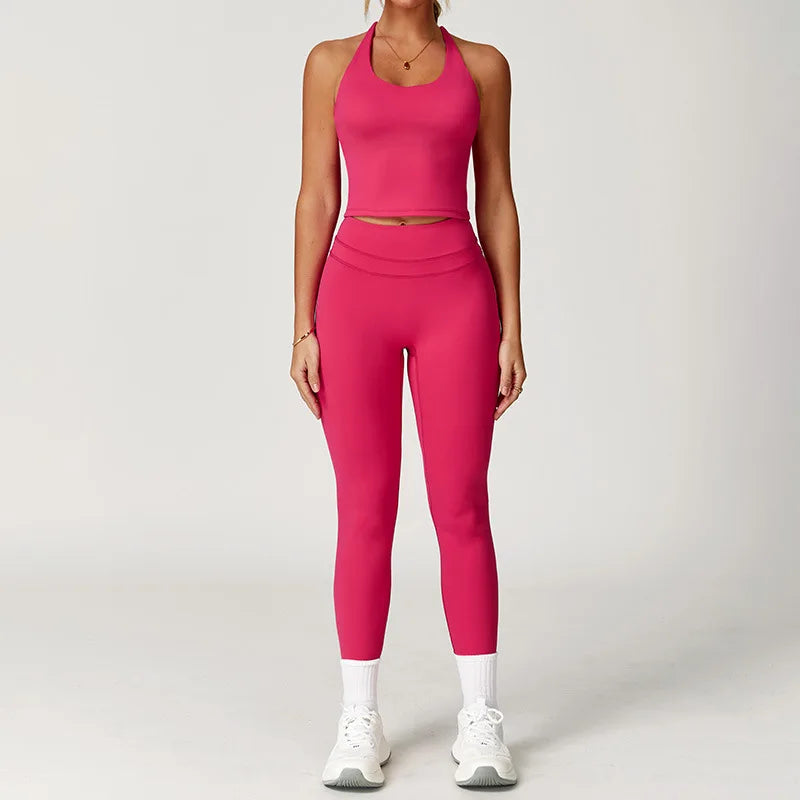 2 Pieces Sportswear Women Yoga Set Gym Clothes Sportswear Yoga Suits Fitness Set Tracksuits Sports Bra Gym High Waist Leggings - ATFH