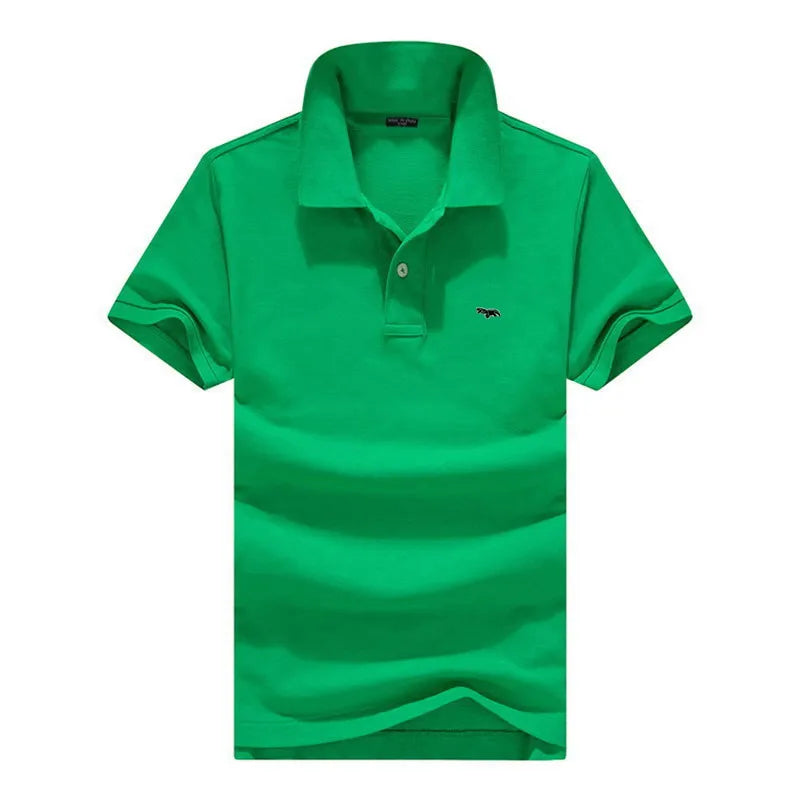 100% pure cotton Spring summer men's fashion sports brand embroidered short sleeved POLO shirt business casual T-shirt