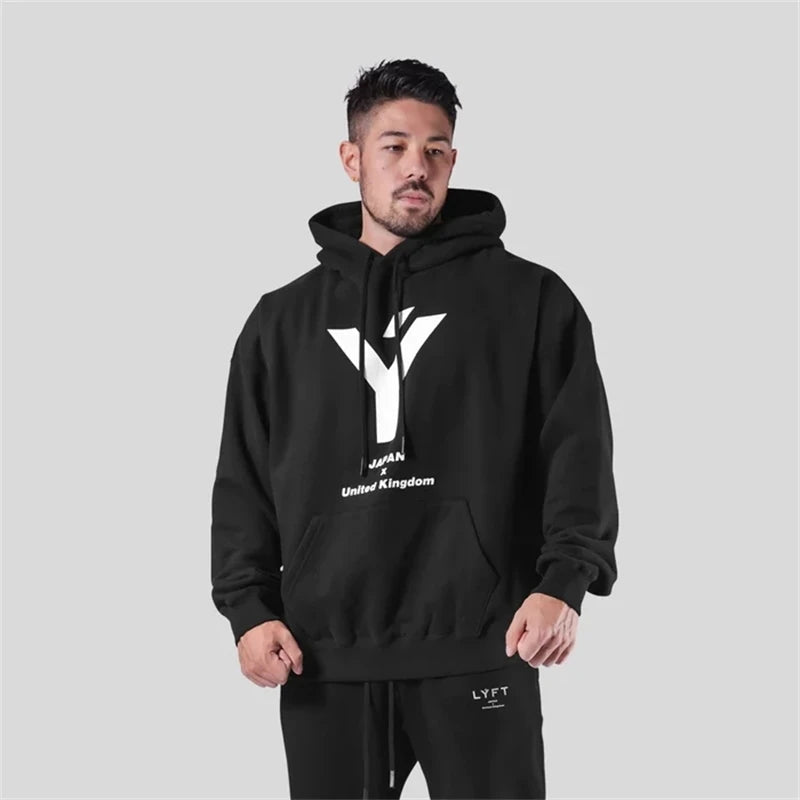 LYFT Big Y LOGO Men Hoodies Winter Fleece Warm Mens Sweatshirt Fashion Streetwear Casual Men's Loose Hooded Pullovers