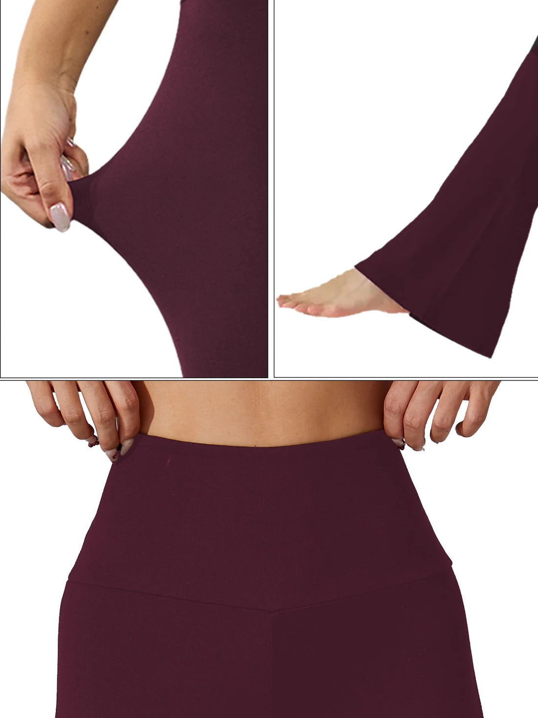 Women's Super Soft Flare Pants High Waisted Tummy Control Workout Yoga Push Up Gym Fitness Long Leggings Bell Bottoms ATFH