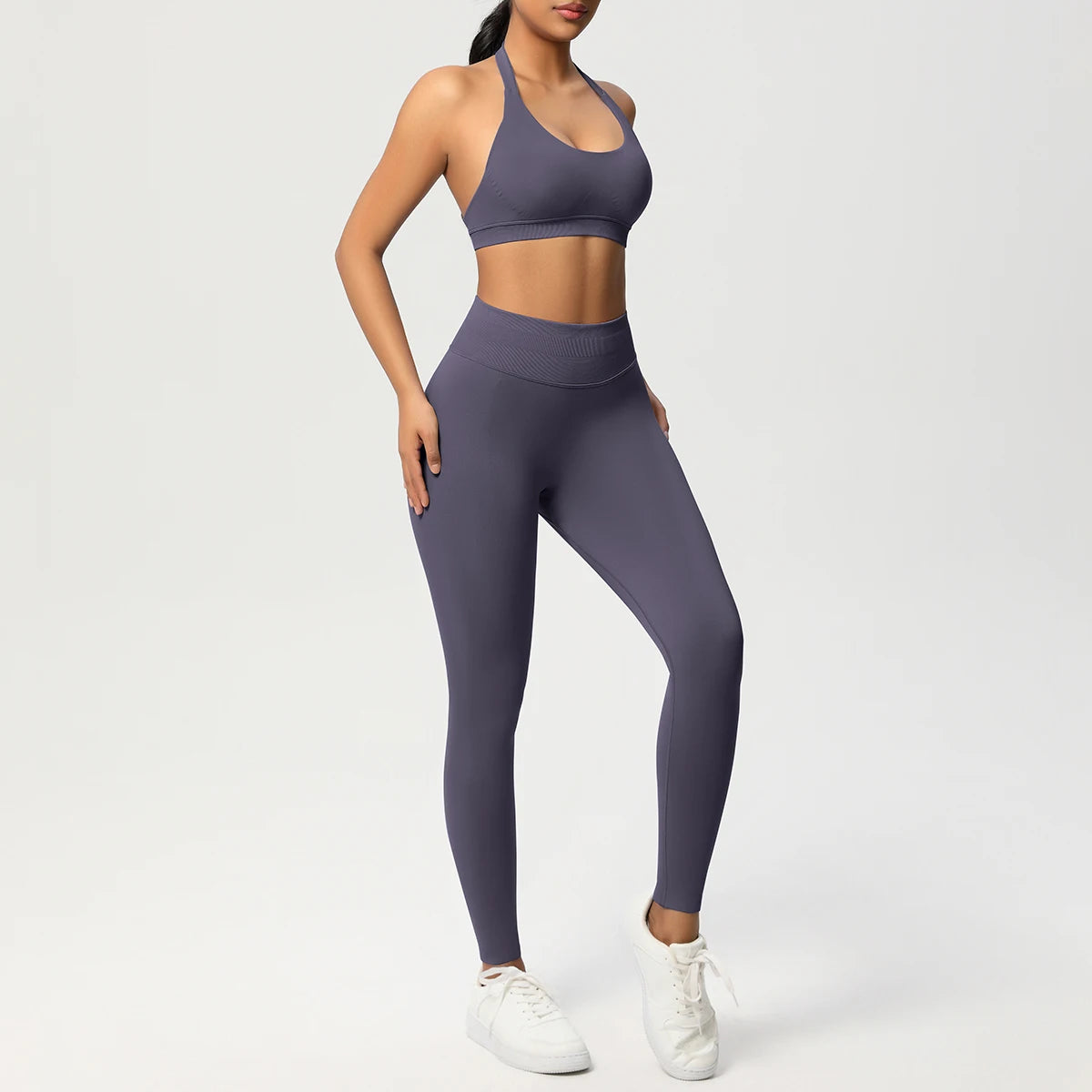 2 Piece Yoga Clothes Women's Tracksuit Athletic Wear Pilates Fitness Suit Gym Workout Push Up Clothes Sports Bra Leggings Suit - ATFH