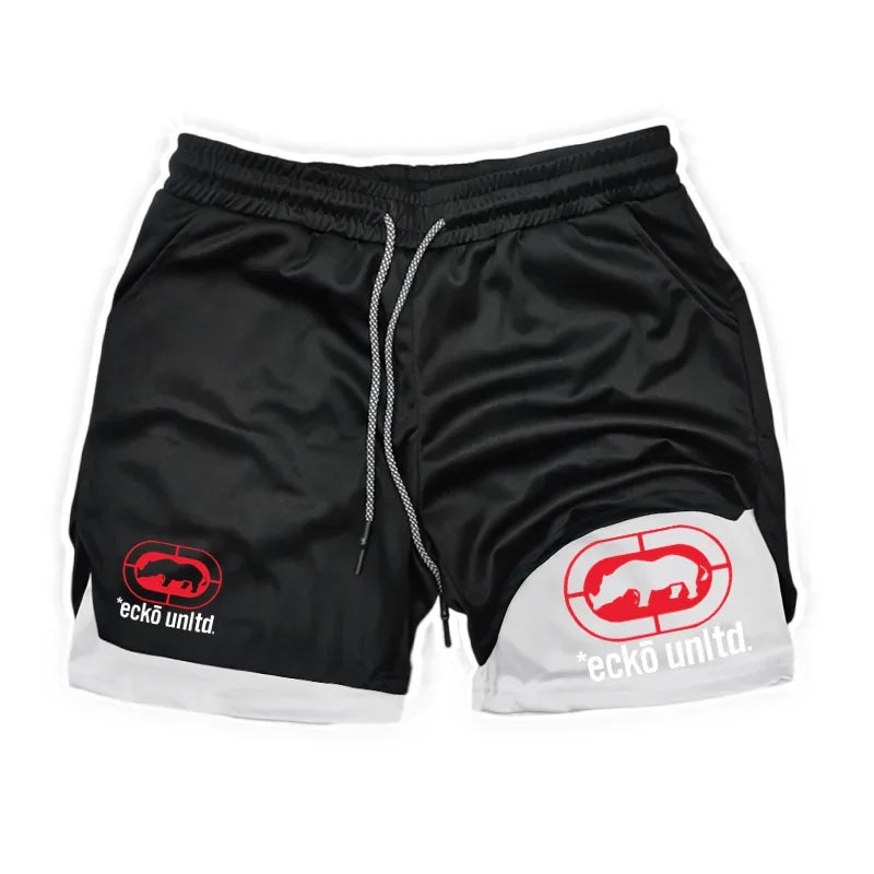 Men Running Shorts 2 in 1 Double-deck Sport Shorts Sportswear Gym Fitness Short Pants Training Jogging Bottom Men's Clothing