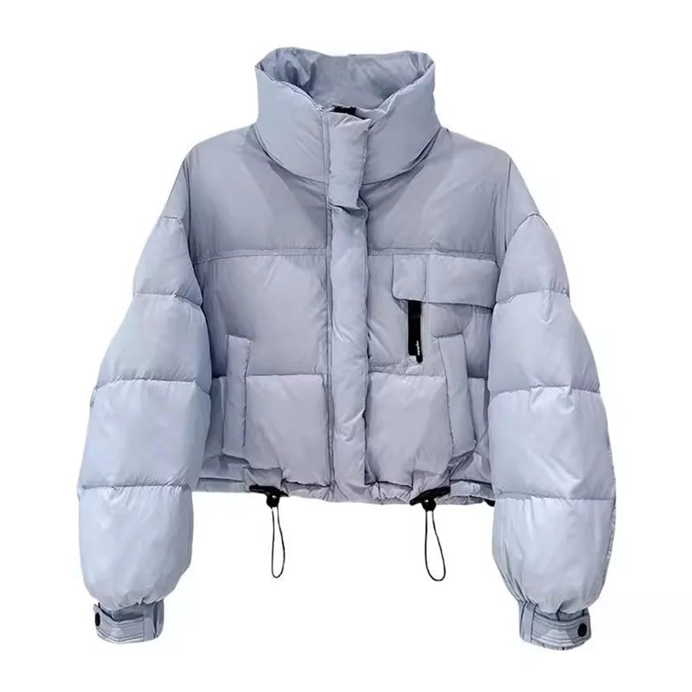 Cotton Padded women's Short Style 2025 New Korean Version Stand Up Collar, Simple and Thick, Small  Stylish Bread Jacket, Popula