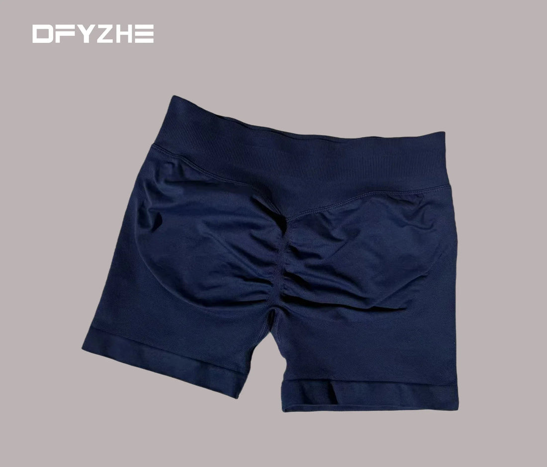 DFYZHE Impact Shorts 4.5-inch Women's Fitness Exercise Bike Shorts with Low Rib Belt Fitness Tight corset Hip Yoga Seamless Tigh Tahsi Fashion House