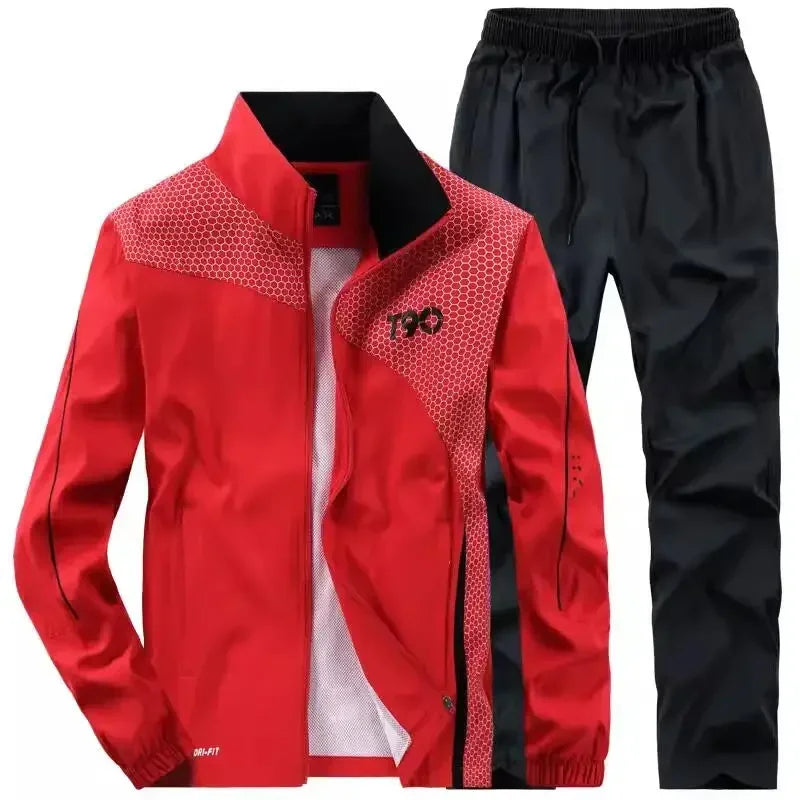 Men's Casual Active 2 Piece Jacket+Pants Basketball Tracksuits Full Zip Jogging Sports Suits Sets Athletic Running Sweatsuits