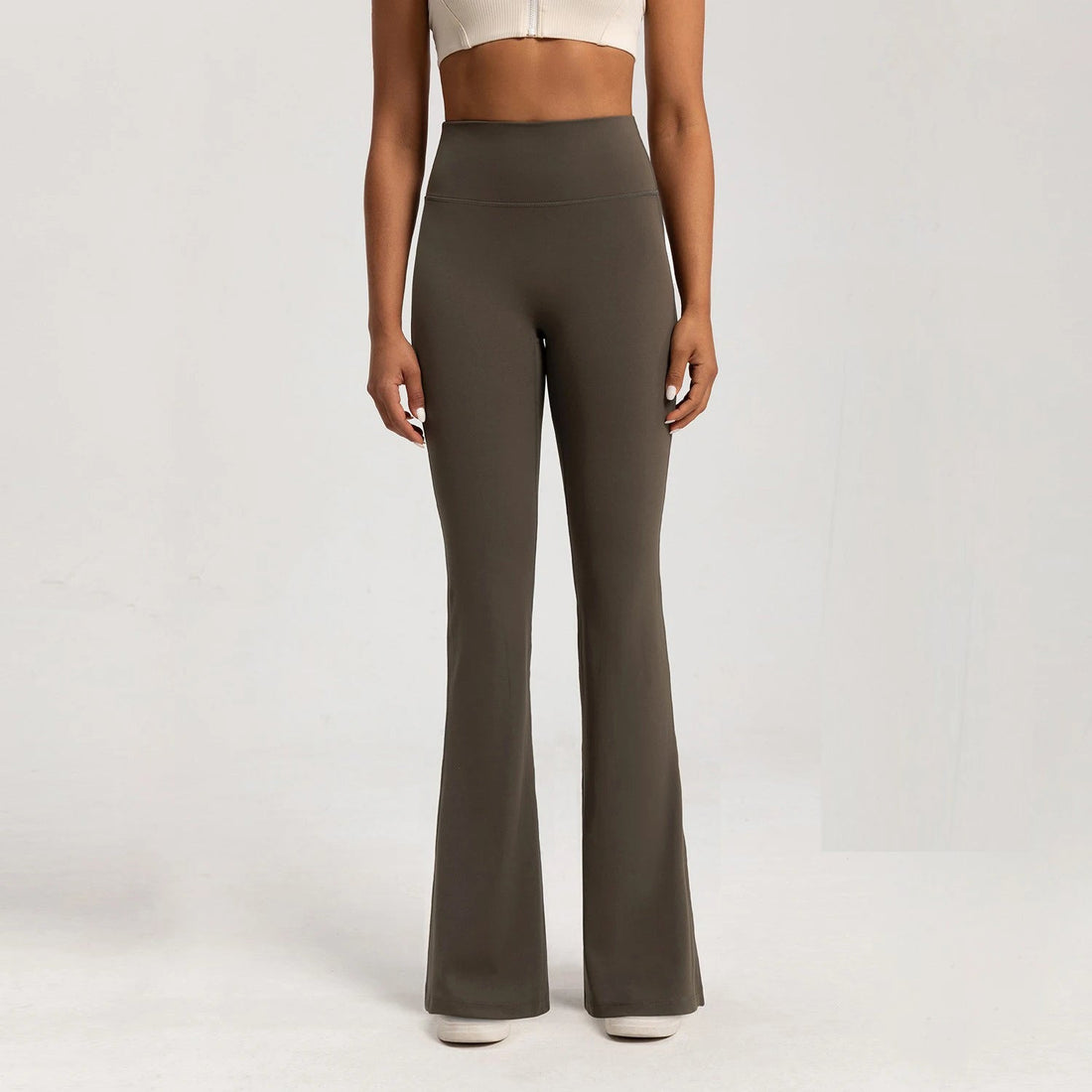 High-end Yoga Leggings Slim Yoga Pants High Waist Wide Leg Pants Bottoms Breathable Gym Casual Sports Bell Leggings Female ATFH