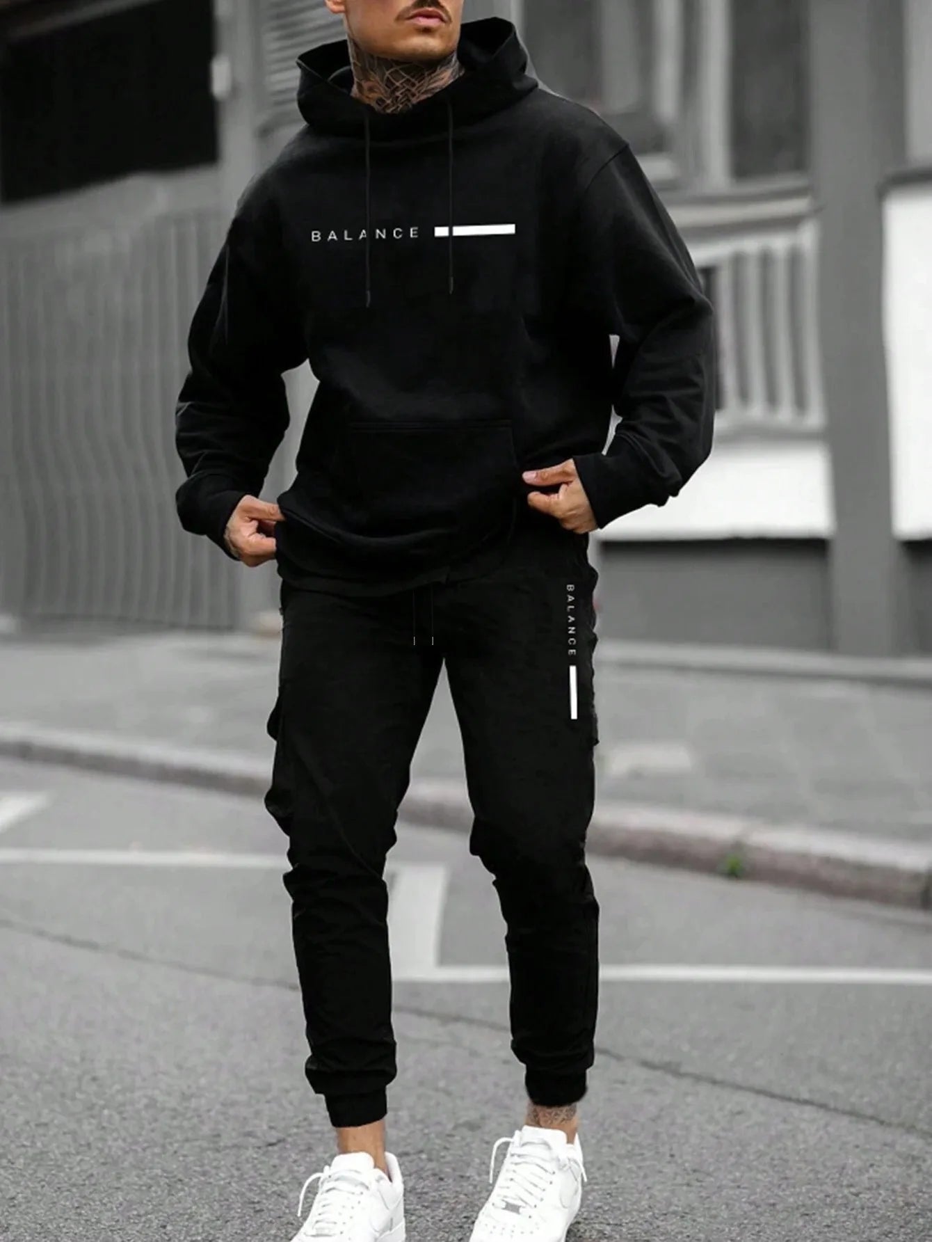 2026 Spring and autumn two-piece men's drawstring women's sports set hooded set quality comfortable casual pullover fashion - ATFH