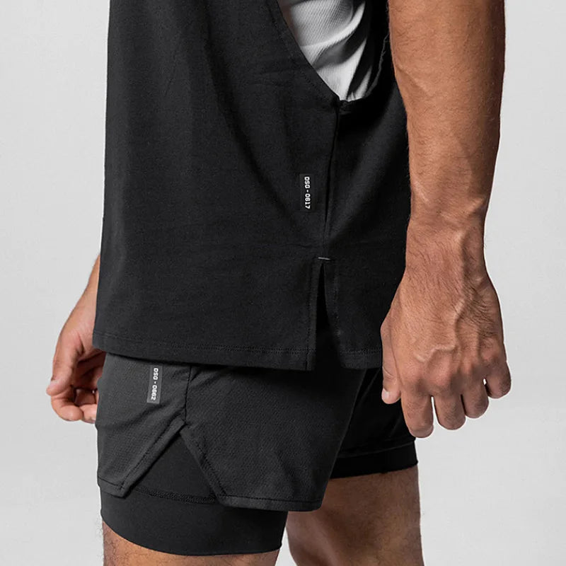 Mens Cotton Bodybuilding Tank Tops Gym Fitness Sleeveless Shirt Male Stringer Singlet Summer Casual Printed Undershirt Vest