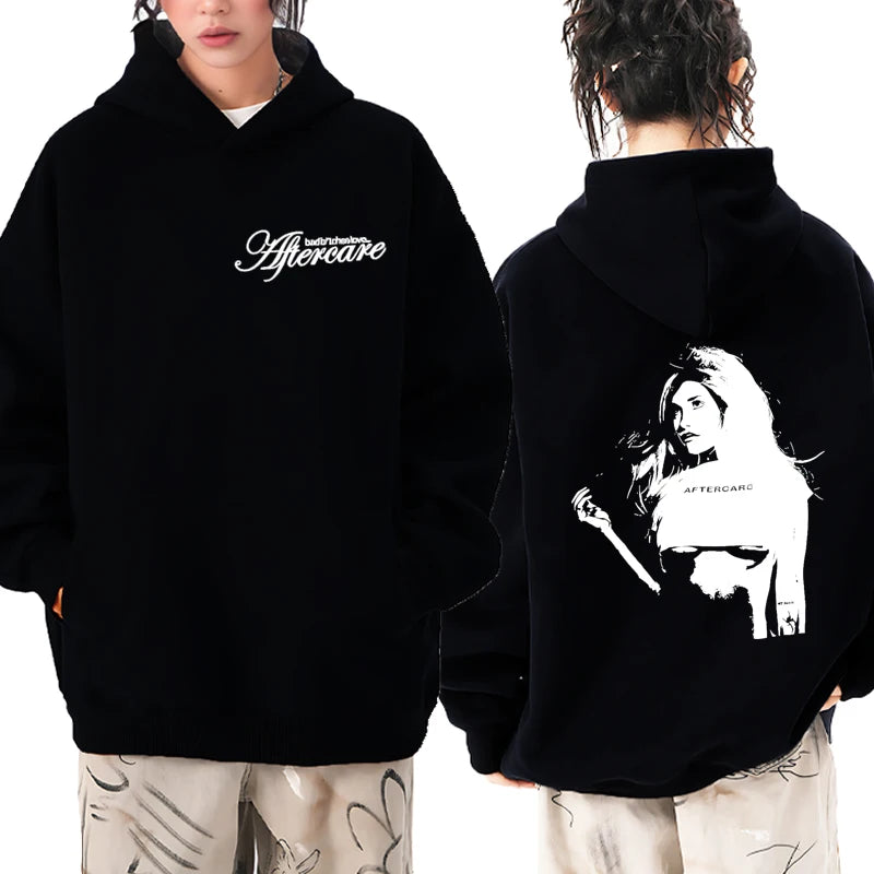 Singer Nessa Barrett music Double Sided printed Hoodie Autumn Winter Unisex fashion Fleece pullover Men women Fleece Sweatshirt - ATFH