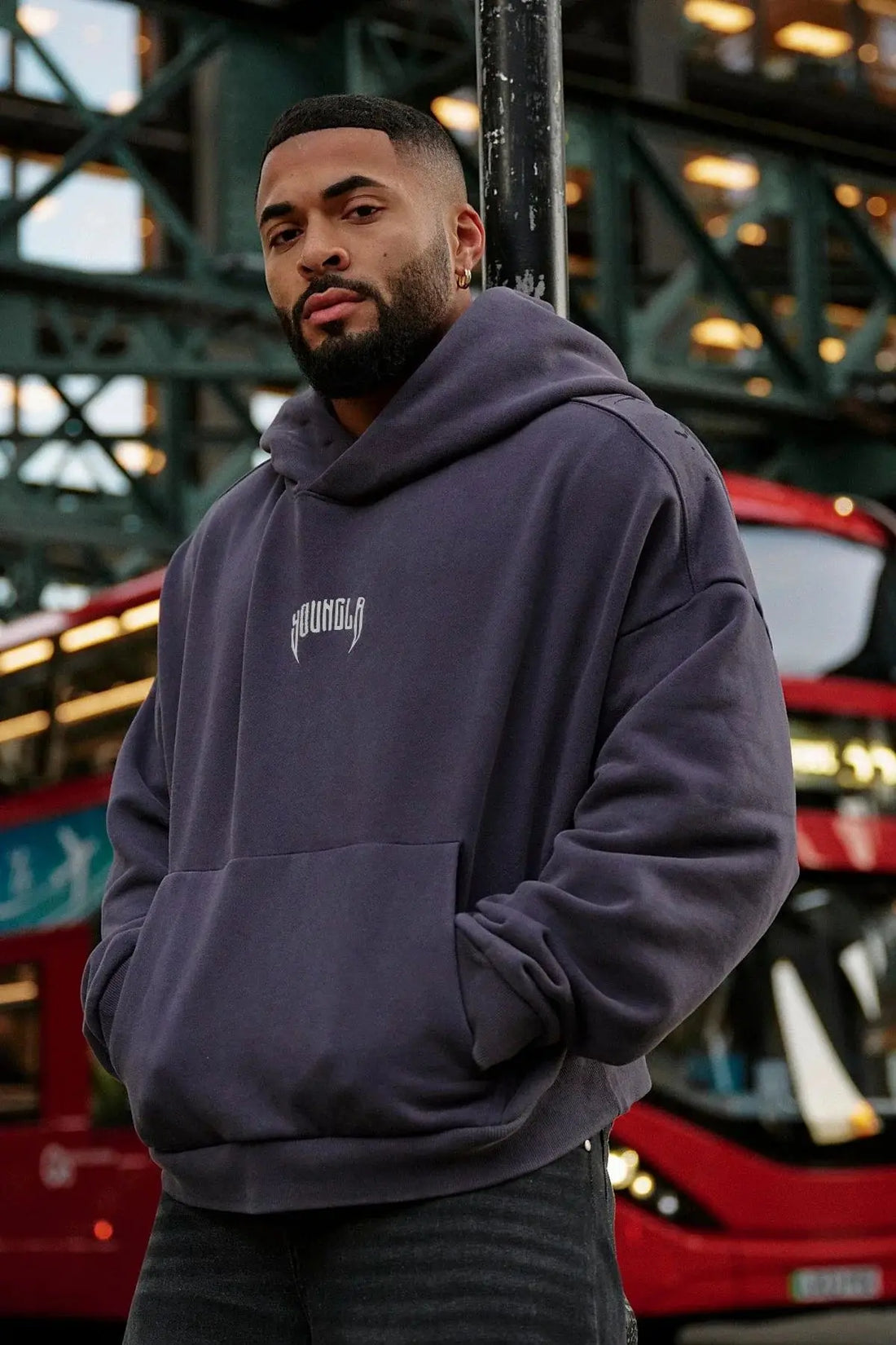 American-style streetwear sports hoodie for jogging, fitness, casual running, and training with wing-shaped print - ATFH