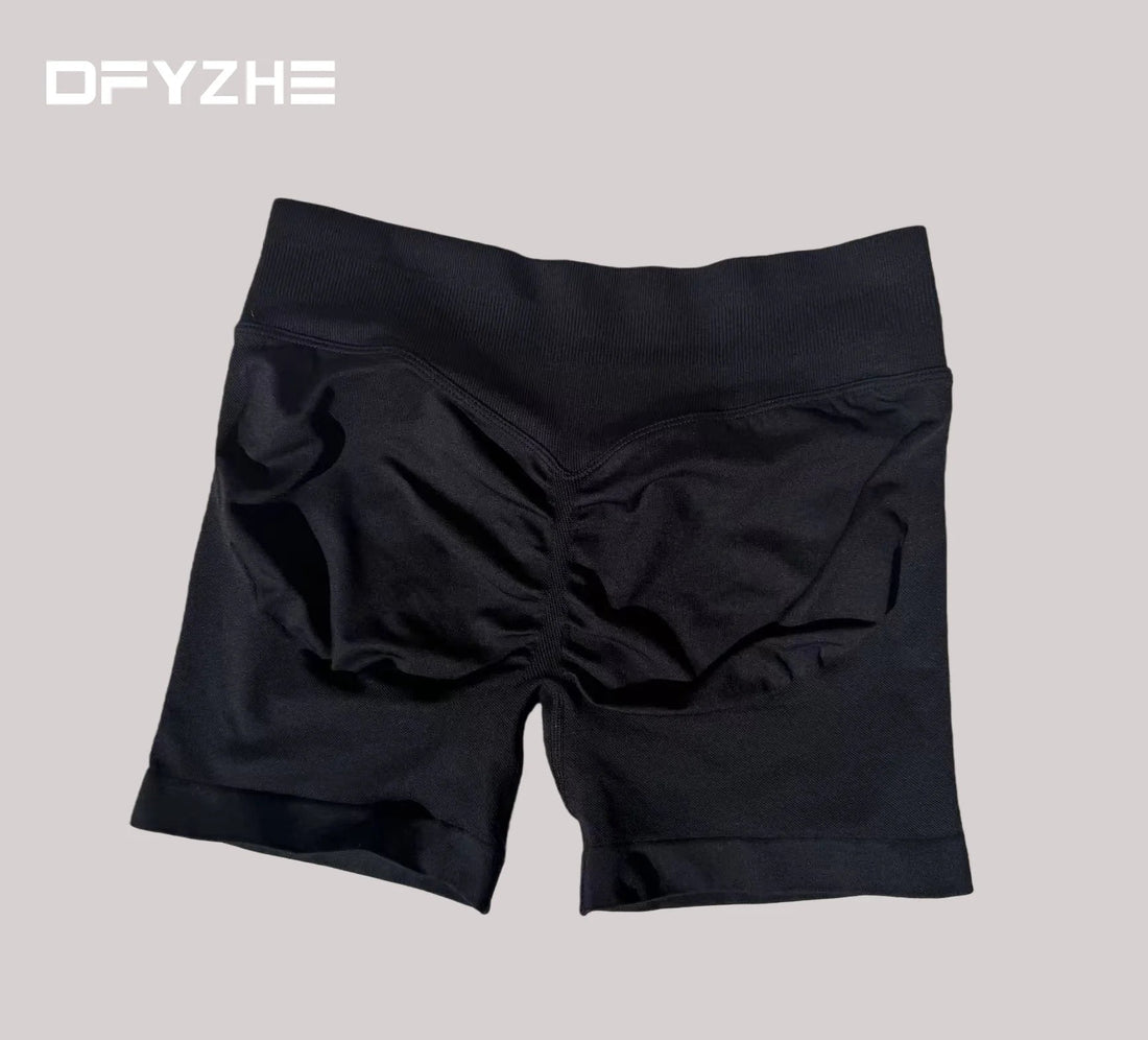 DFYZHE Impact Shorts 4.5-inch Women's Fitness Exercise Bike Shorts with Low Rib Belt Fitness Tight corset Hip Yoga Seamless Tigh Tahsi Fashion House