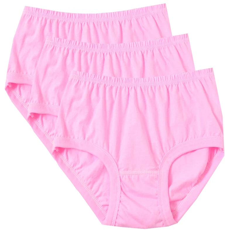 3pcs Pure Cotton Women Panties Large Size High Waist Underwear Briefs Mother Breathable Comfort Panty Plus Size Female Lingeries