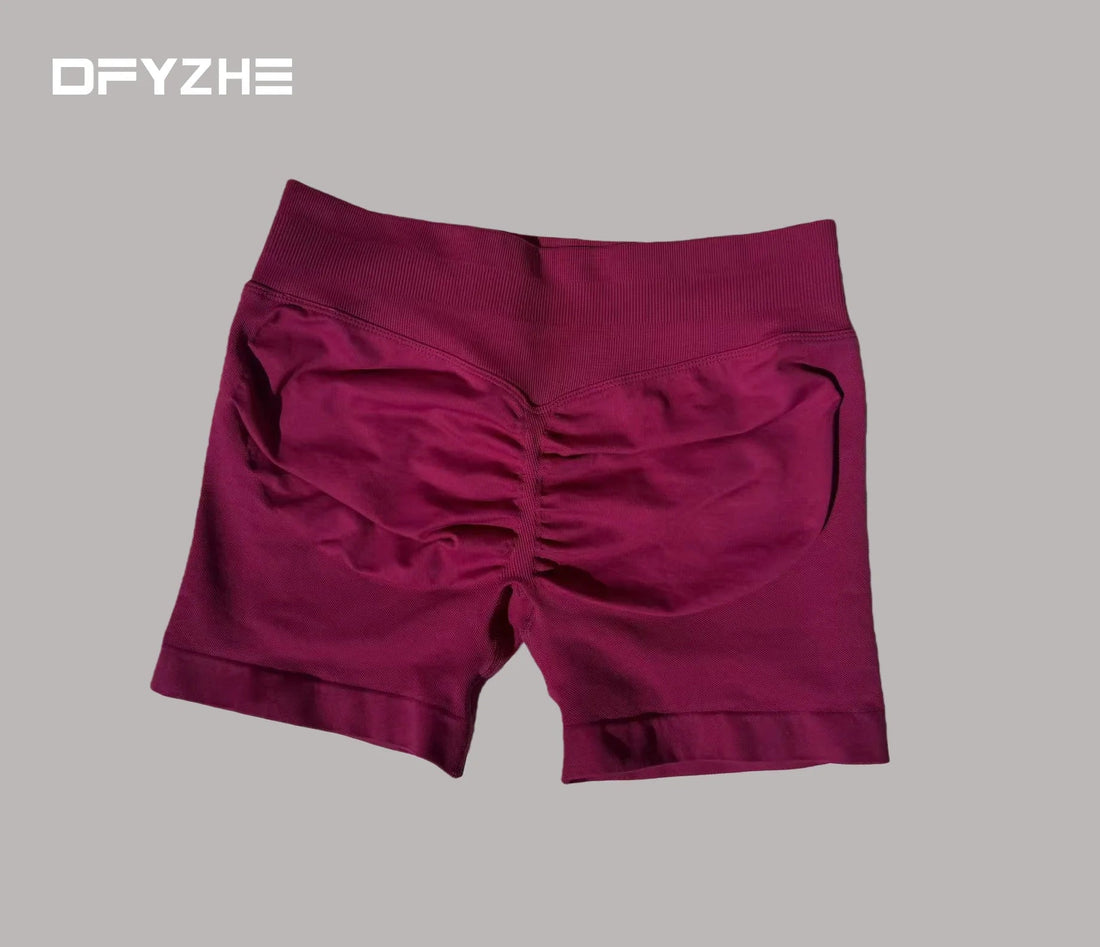 DFYZHE Impact Shorts 4.5-inch Women's Fitness Exercise Bike Shorts with Low Rib Belt Fitness Tight corset Hip Yoga Seamless Tigh Tahsi Fashion House