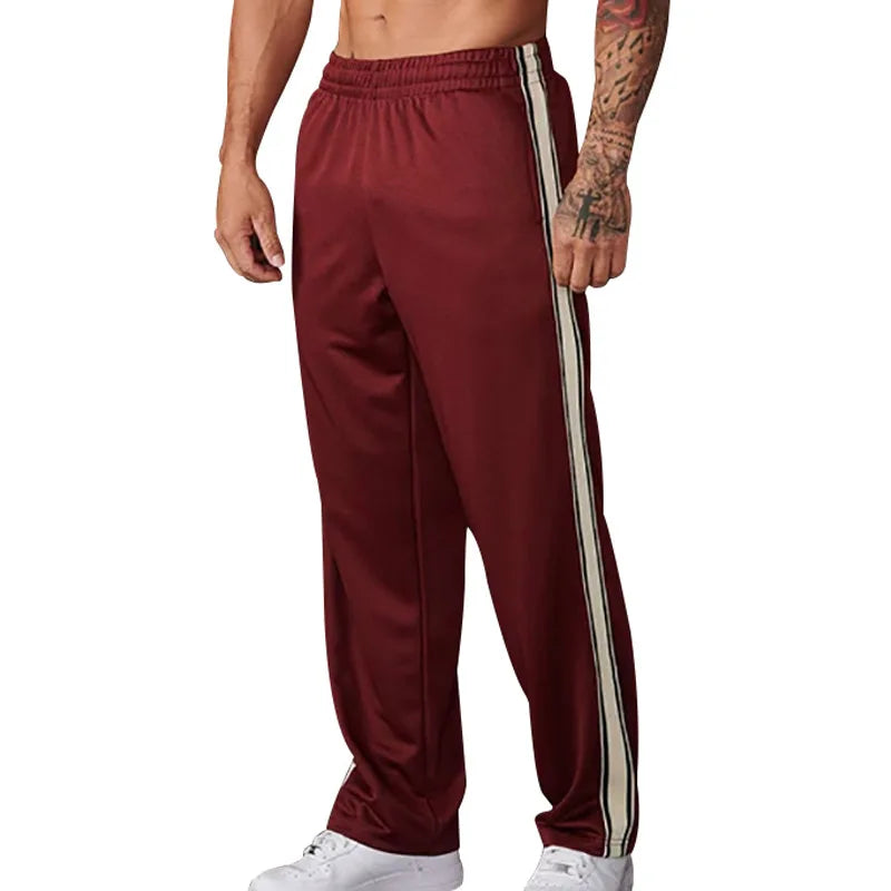 2024 cross-border spring and summer new trendy brand strips men's straight-leg pants American loose sports trousers sweatpants