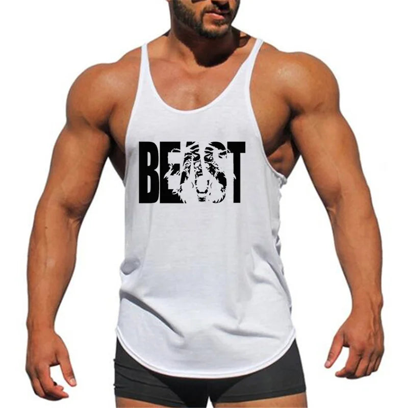 Y Back Cotton Gym Tank Tops Men Sleeveless Tanktops For Men Bodybuilding Clothing Undershirt Fitness Stringer Vest