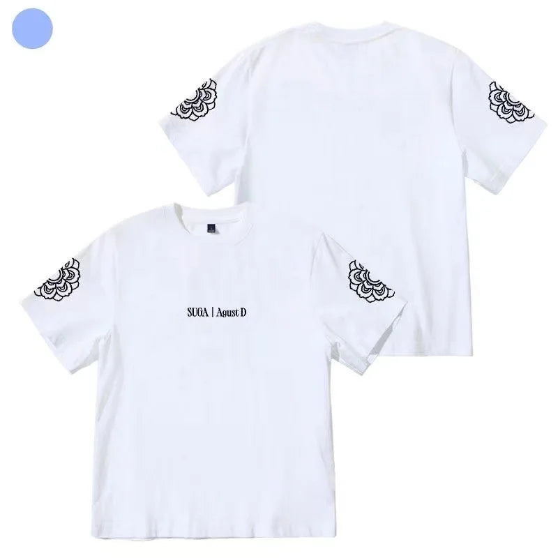 Fashion T-shirt Kpop suga Agust D D-DAY print T-shirt  casual sports short sleeves for fan gifts ATFH