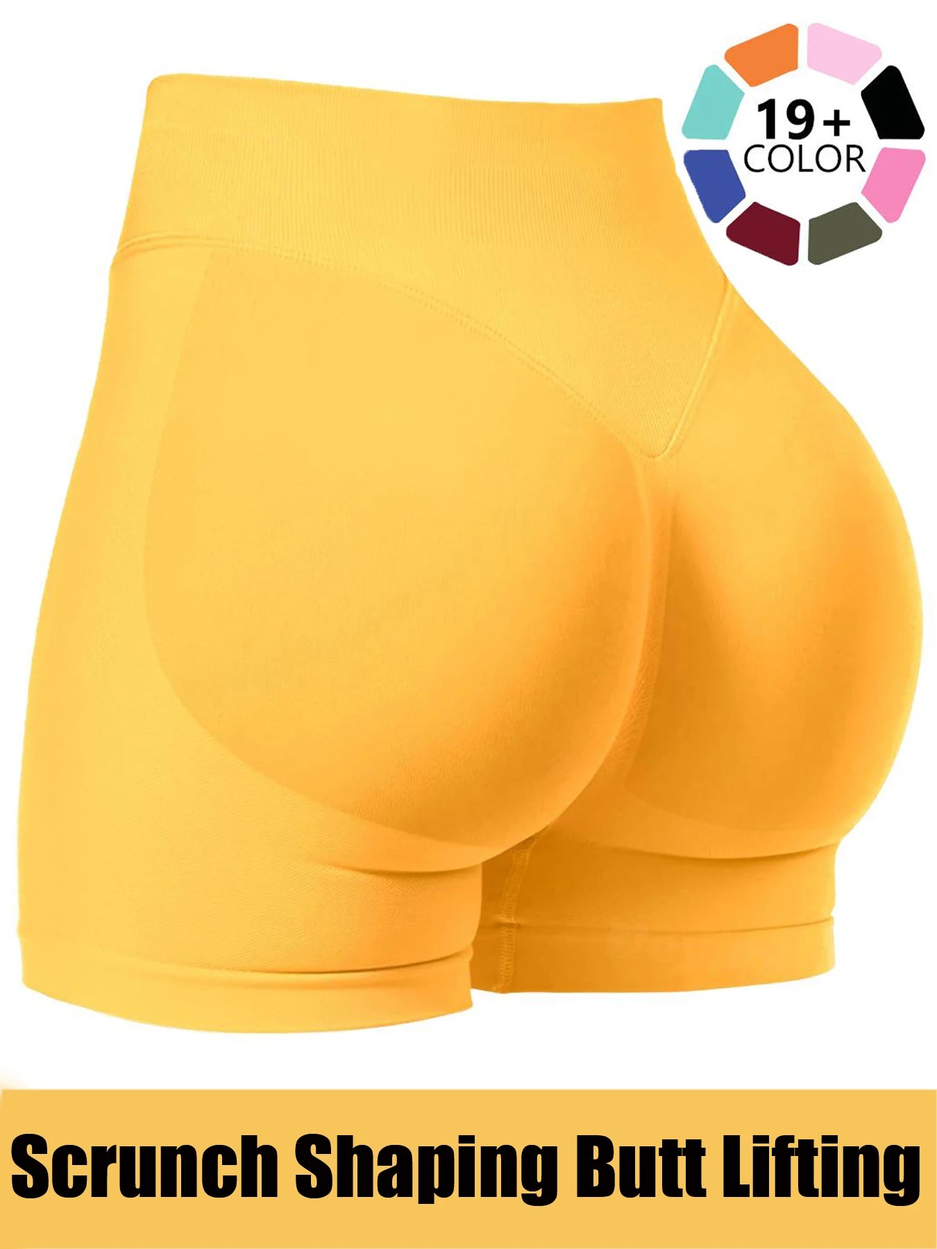 Women Workout Impact Shorts,  4.5" Scrunch Butt Lifting Gym Seamless Booty Biker Shorts Tummy control Workout scrunch shorts Tahsi Fashion House