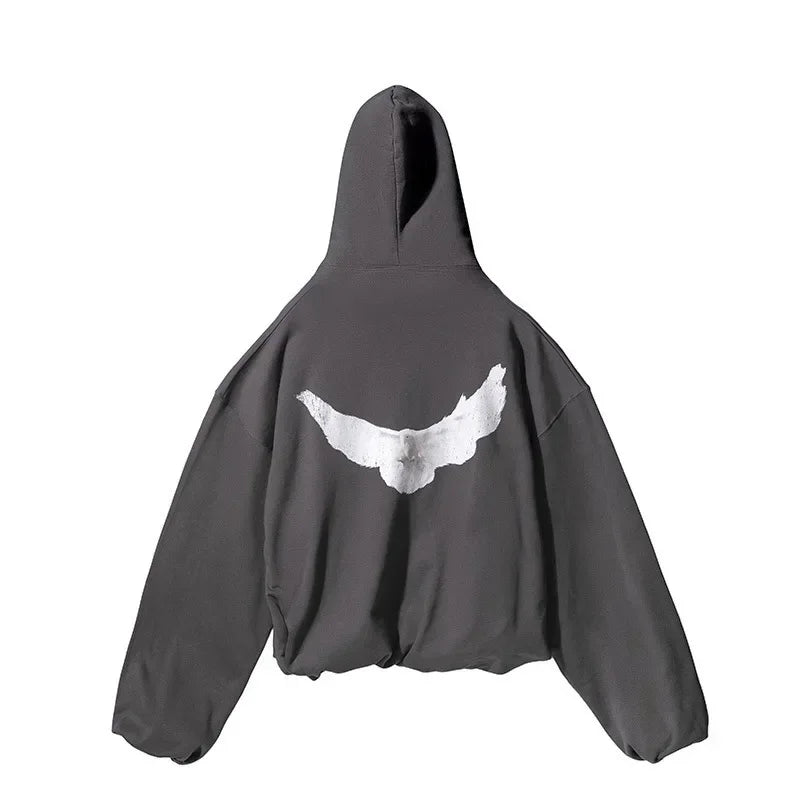 Double Layer Heavy Fabric YZY Kanye West Hoodie Men Women 1:1 Best Quality Dove Print Season 6 Oversized Pullover - ATFH