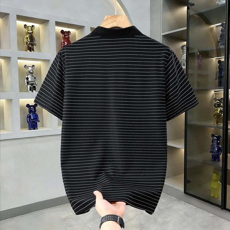 Plus Size Short-Sleeved Polo Shirts  Men Summer Loose Trendy  Business Casual Turn-Down Collar T-Shirts Big Tall Guys190kg12XL