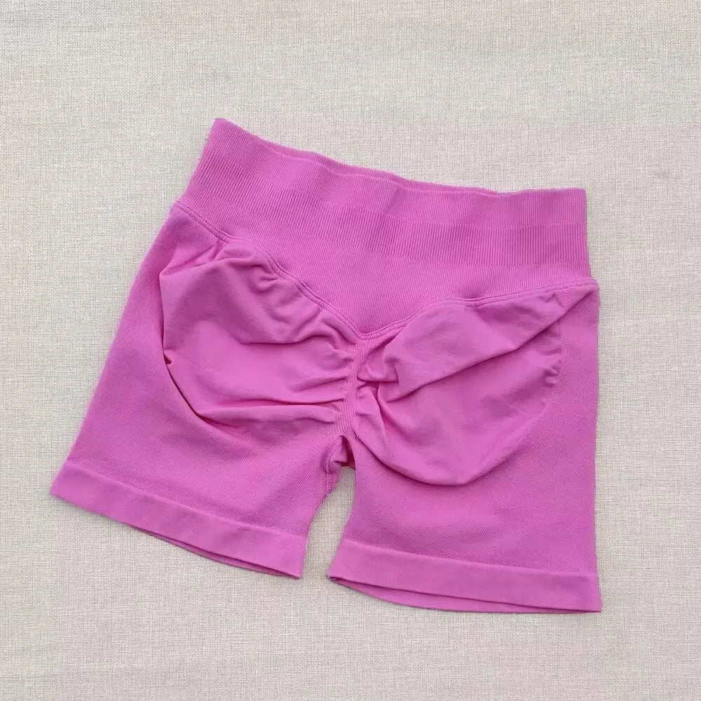 Seamless Sports Shorts Women Booty Yoga Shorts Quick Drying Fitness Tights Solid Workout Scrunch Customizable Lable