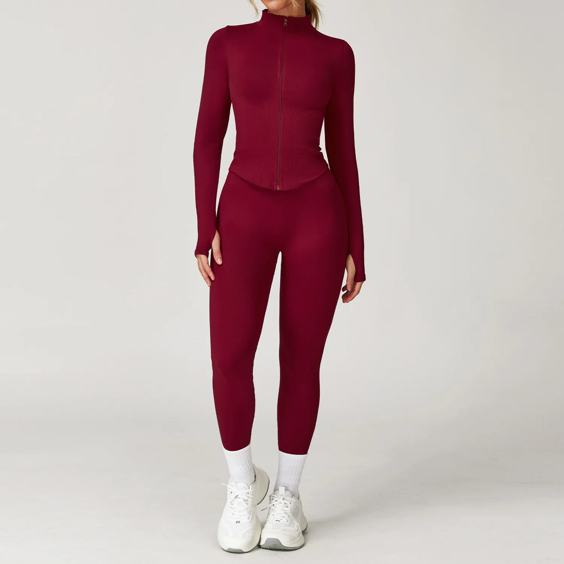 2/3/4PCS Yoga Set Gym Clothes Sportswear Seamless Yoga Suits For Women Fitness Long Sleeved Tracksuits Sports Bra Gym Leggings - ATFH