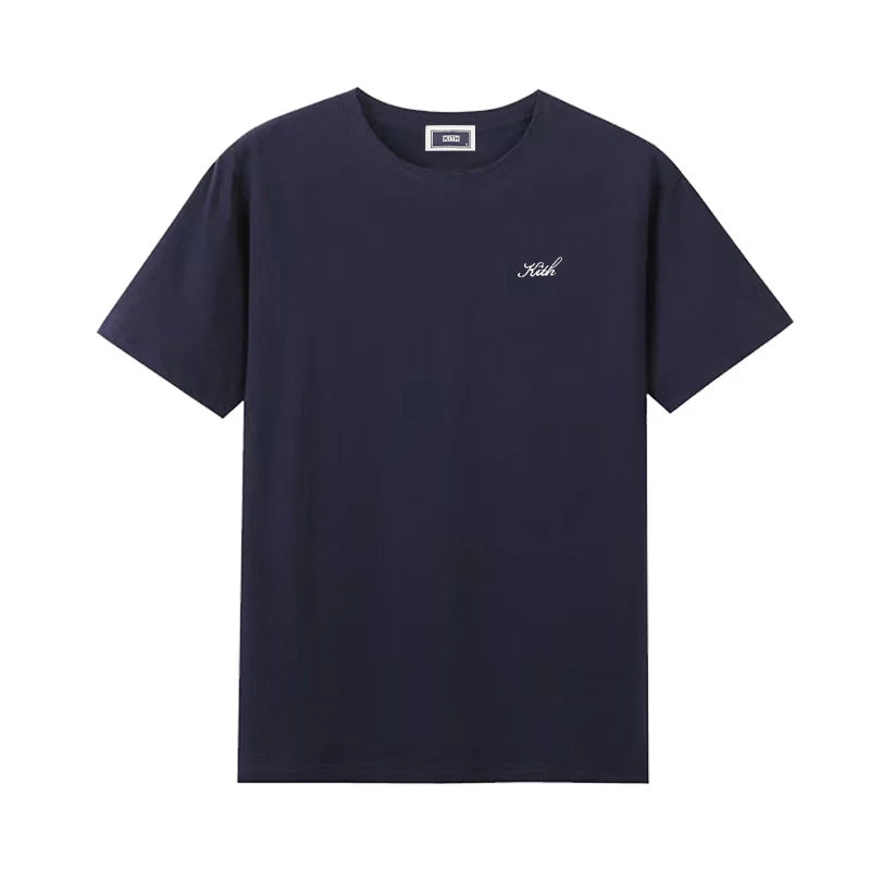 Korean style Summer Quality Cotton Men Women T-shirt Small Icon Embroidered Logo Couple Casual Loose O-Neck Short Sleeve Tees ATFH