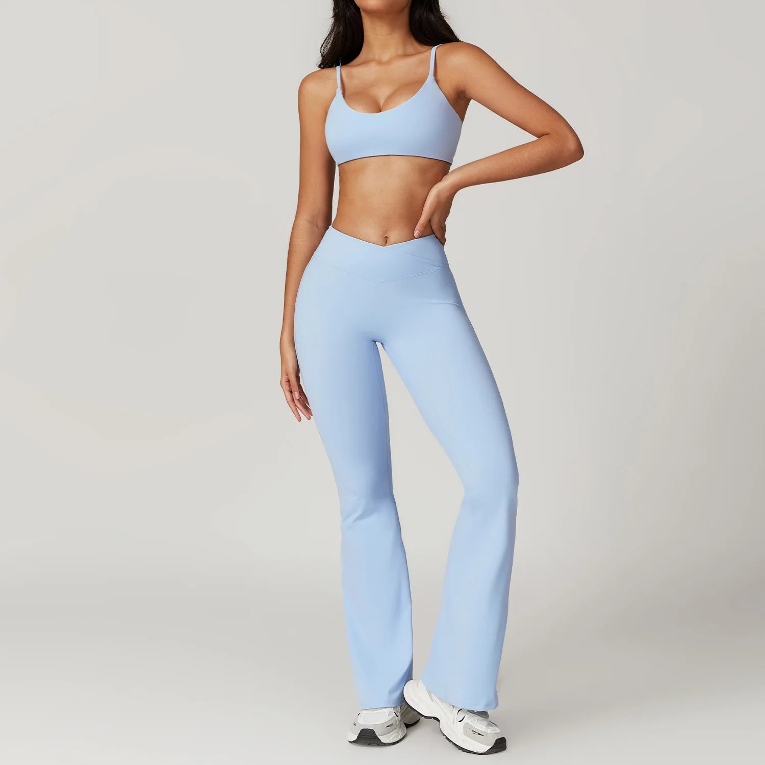 2 Pieces Yoga Set Gym Clothes Sportswear Yoga Suits For Women Fitness Short Sleeve Crop Top Tracksuits Sports Bra Gym Leggings ATFH