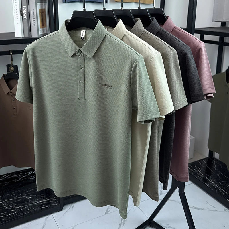2026 New Men's Comfortable Lapel POLO Shirt Breathable Simple Style Fashion Trend Lapel Business Casual Short Sleeve T-Shirt Top