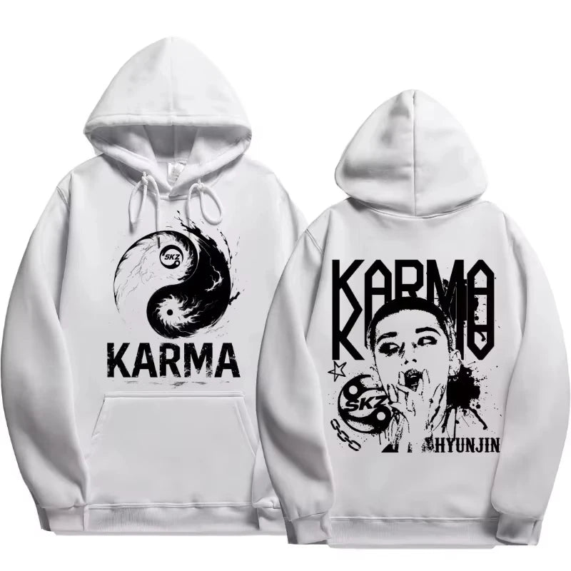 KPOP's fourth album KARMA printed men's hoodie FELIX HAN BANGCHAN CHANGBIN HYUNJIN LEE fashion hoodie
