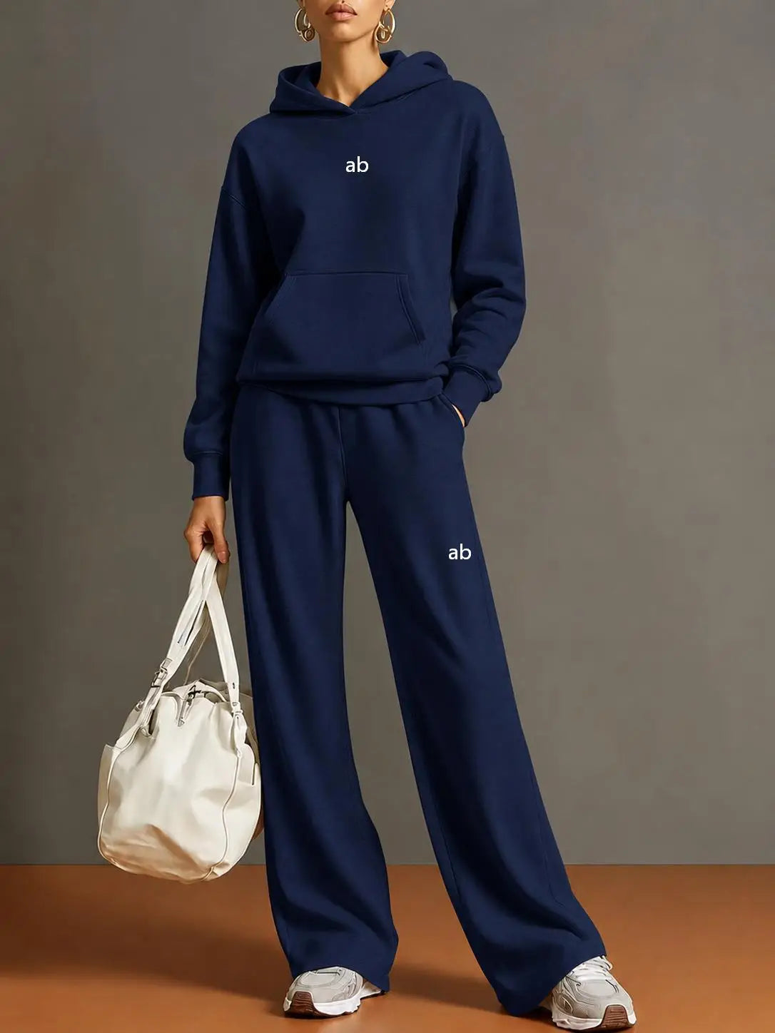 2026 Autumn/Winter New Women's Casual Hooded Sweatshirt, Wide Leg Pants Set - Loose Fit Sportswear Set for Women