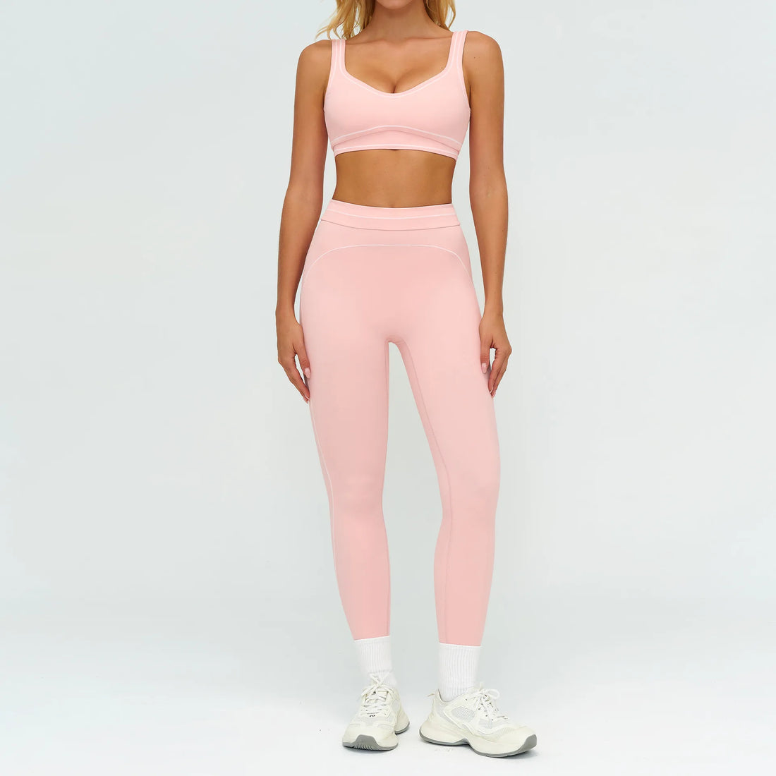 2PCS Yoga Set Gym Clothes Outdoor Sports Outfits Women Tracksuit Gym Fitness Suits Workout Long Sleeved Flared Pants Sportswear - ATFH