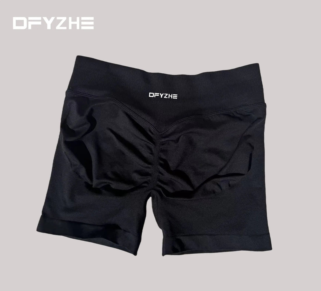 DFYZHE Women's Impact Shorts 4.5" – Seamless High Waist Ribbed Workout Shorts for Yoga Cycling & Fitness Tahsi Fashion House