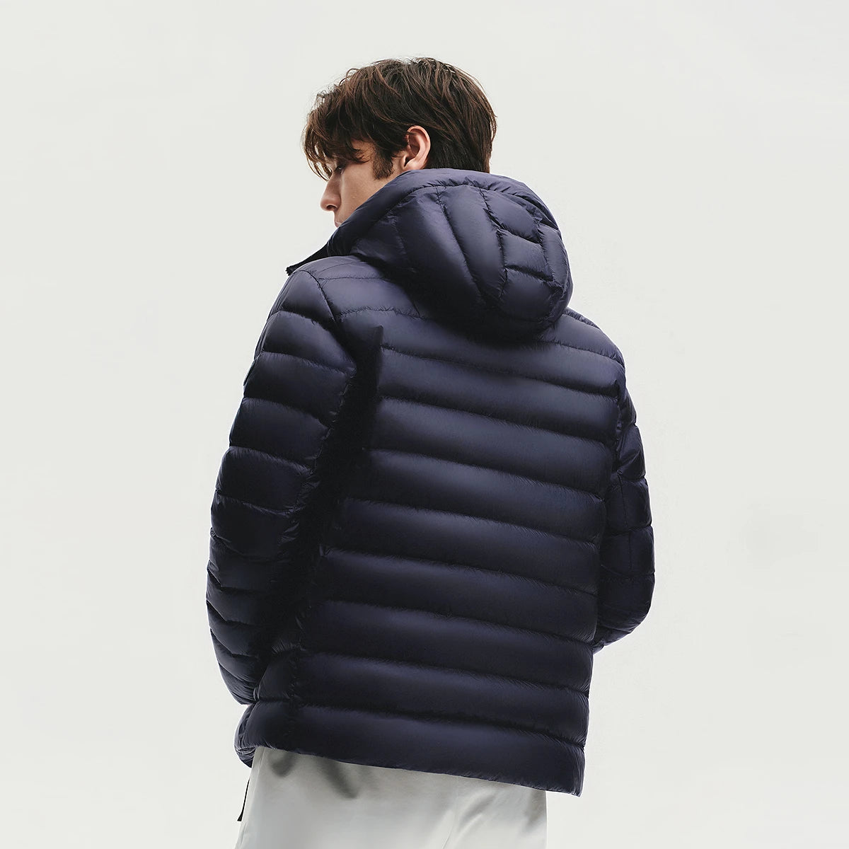 Men's Hooded Quilted Goose Down Jacket Cloud Feel Lightweight Warm Water Repellent for Winter bosideng