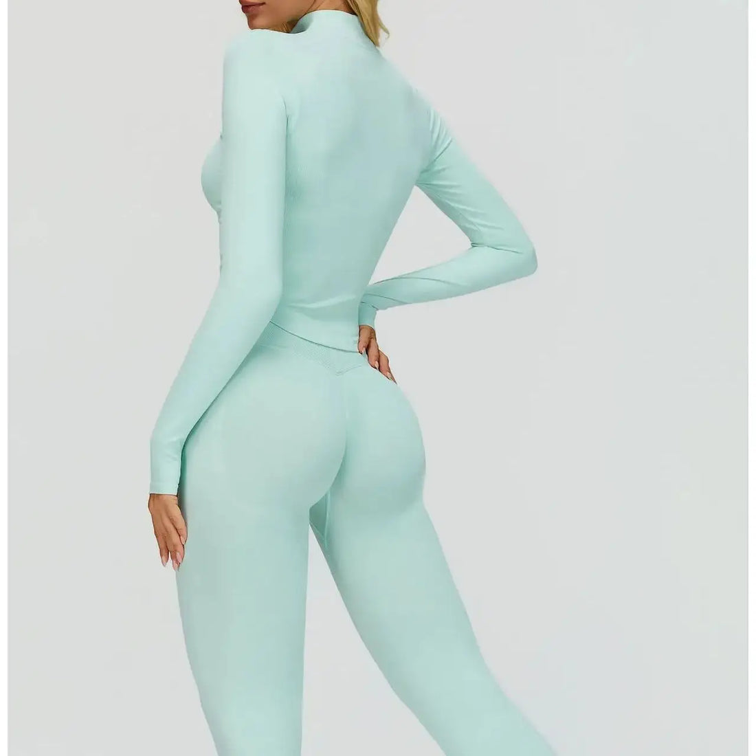2/3PCS Seamless Tight Yoga Set Sexy Women Tracksuit Waist Cinching Slimming Quick Drying Fitness Set Running Exercise Sports Set - ATFH