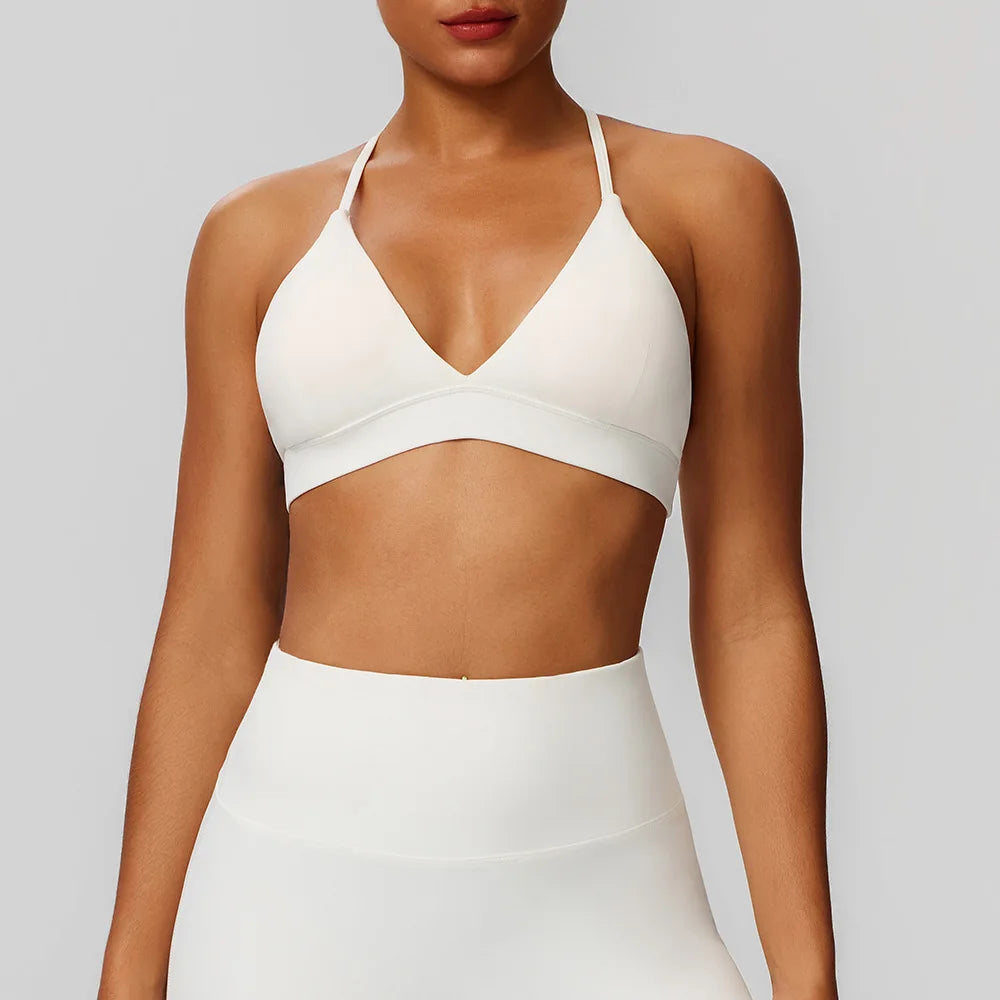 Woman Exercise sports bra back vest shockproof yoga bra quick-drying fitness top sexy cross-back beauty bra for ladies Bras - ATFH