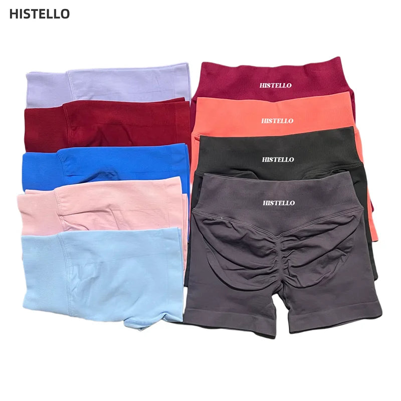 HISTELLO Sports Shorts Df Substitute High Waist Women Yoga Workout Short Seamless Leggings Stretch Fitness Running Gym Shorts Tahsi Fashion House